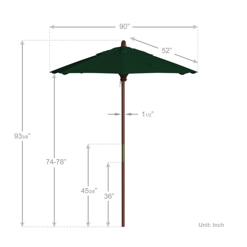 Port Lavaca 7.5ft Round Wood Umbrella by Havenside Home, Base Not Included