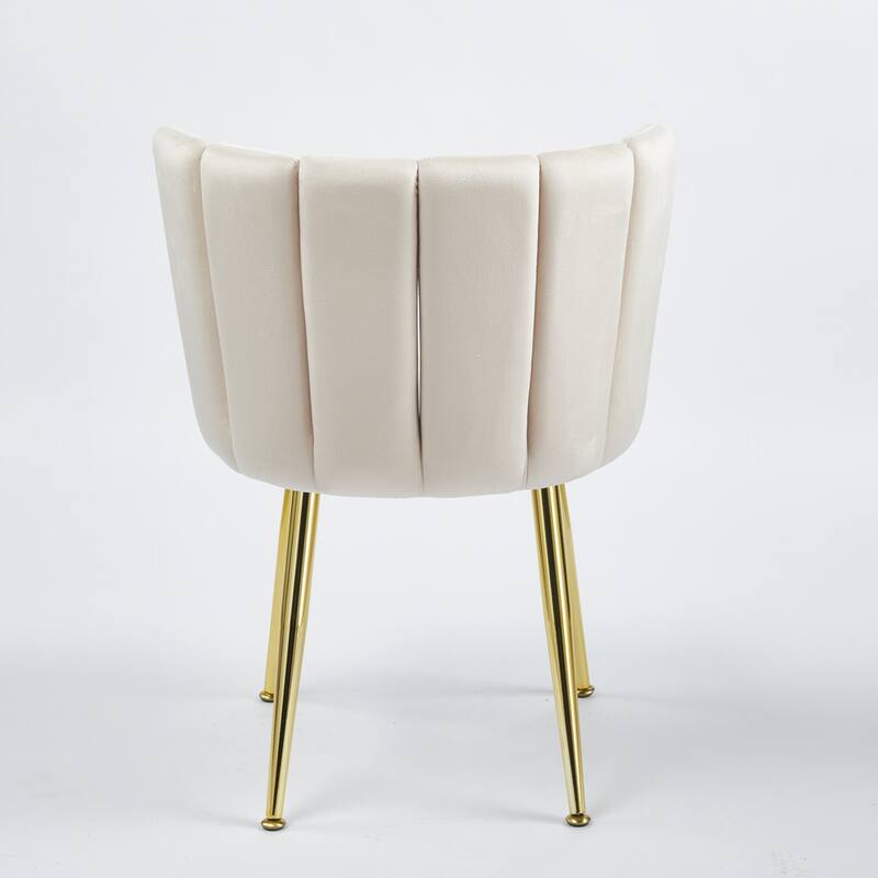 Modern 2 Piece Velvet Kitchen Dining Chairs with Cushions, Gold Metal Legs, Backrest for Dining Room Kitchen Living Room Bedroom