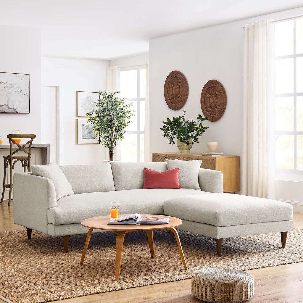Zoya Down Filled Overstuffed Sofa and Ottoman Set
