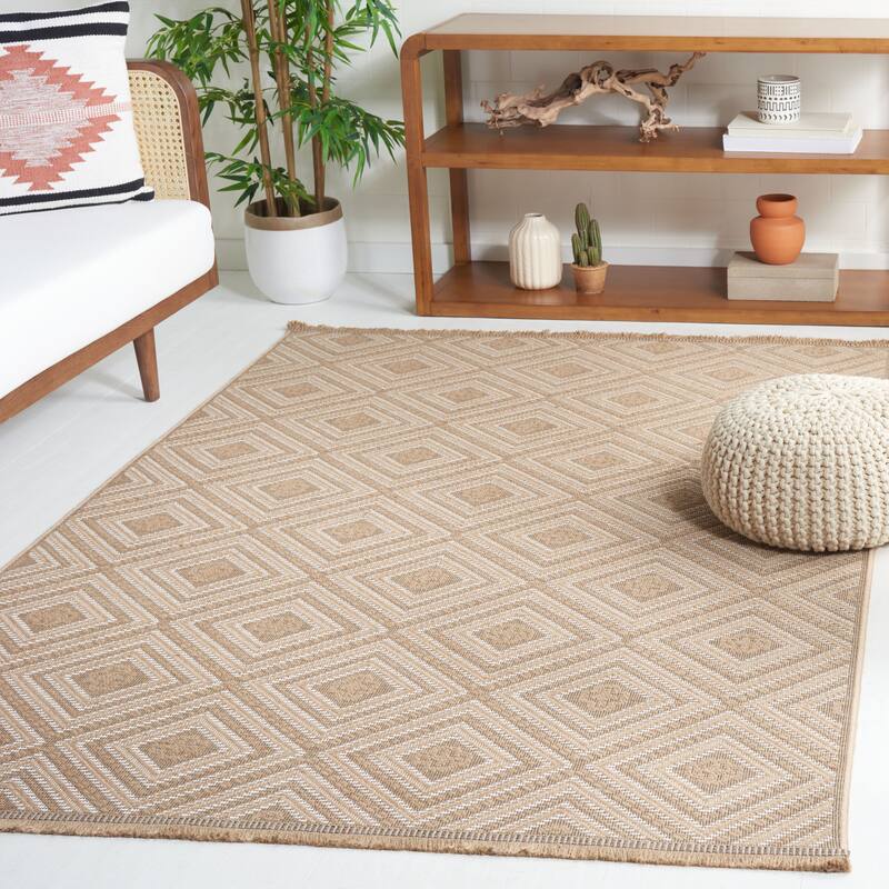 SAFAVIEH Aspect Onofria Rustic Moroccan Jute Rug - 5'3" x 7'6" - Natural/Ivory