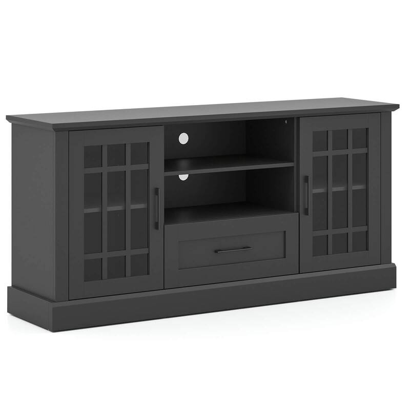 Costway Farmhouse TV Stand for TVs up to 70" Media Center with Glass - See Details