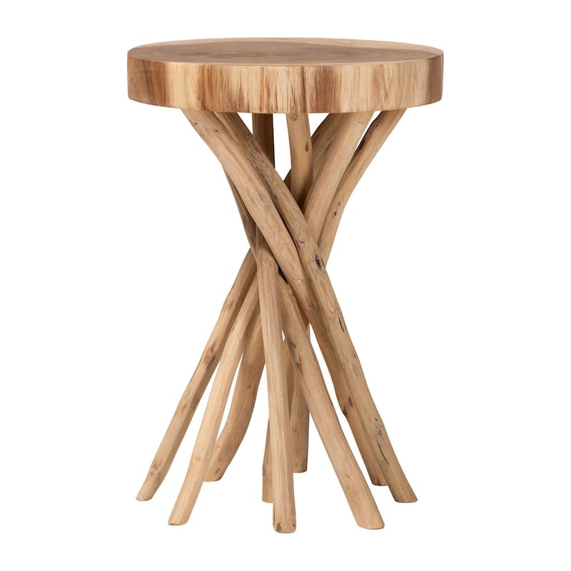 Liberte Natural Teak Wood End Table - Natural