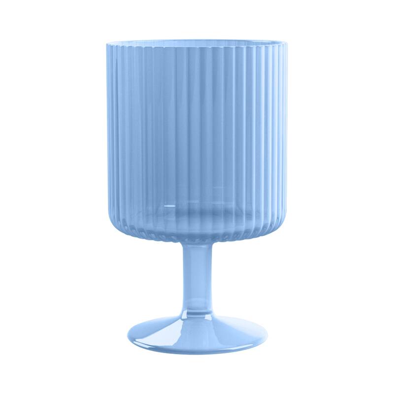 Abode Homewares by TarHong Polypro, Mesa Goblet, 15 oz Set of 6 - Blue