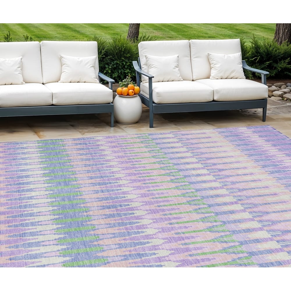 HomeRoots Southwestern Transitional Rectangle Outdoor Rug