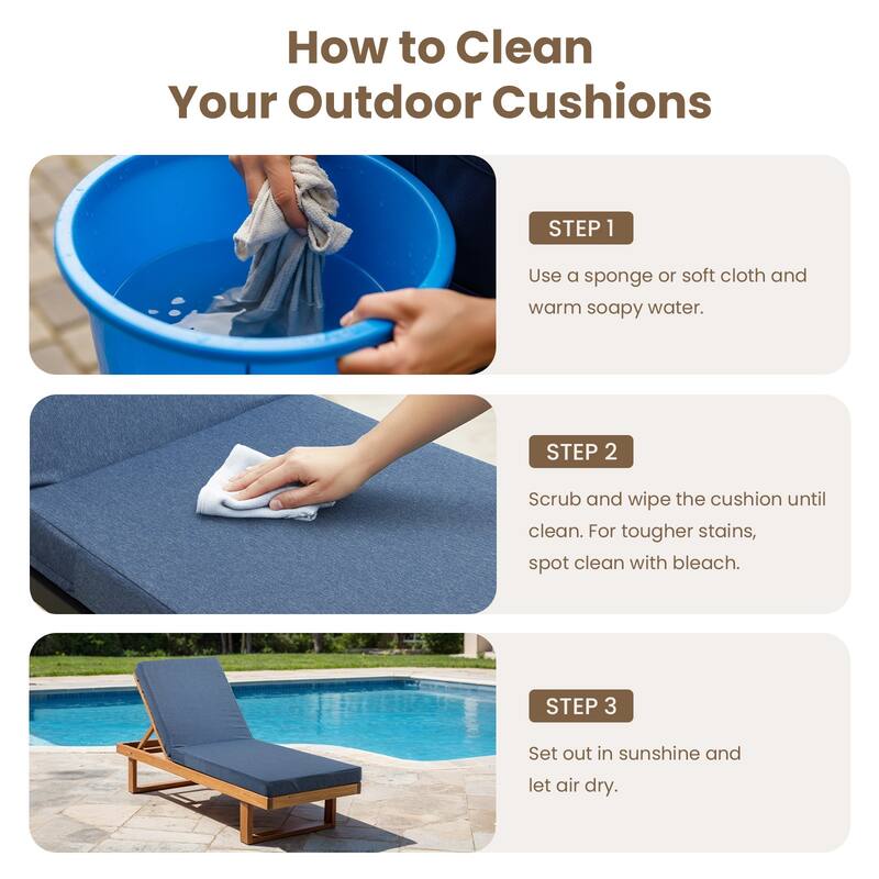 22.4 in W x 71.9 in L x 3.5 in Thickness Outdoor Chaise Lounge Replacement Cushion