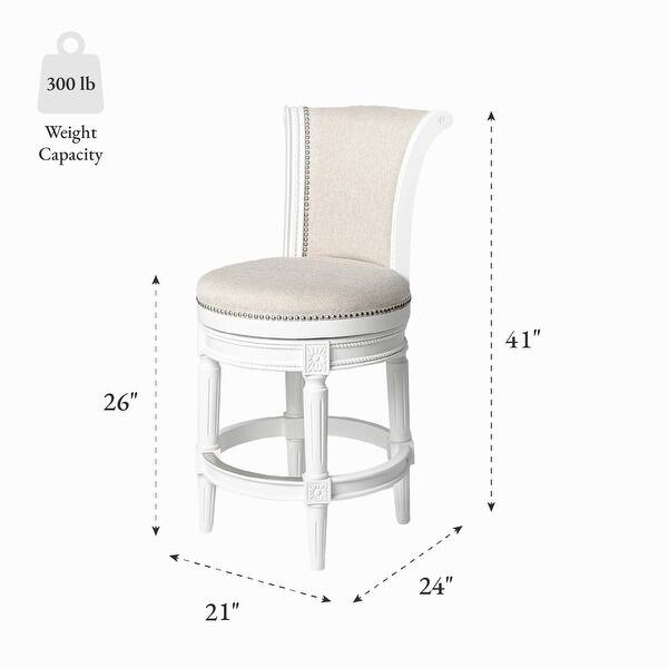 dimension image slide 3 of 6, Maven Lane 26" Pullman Swivel Counter Height Kitchen Stool