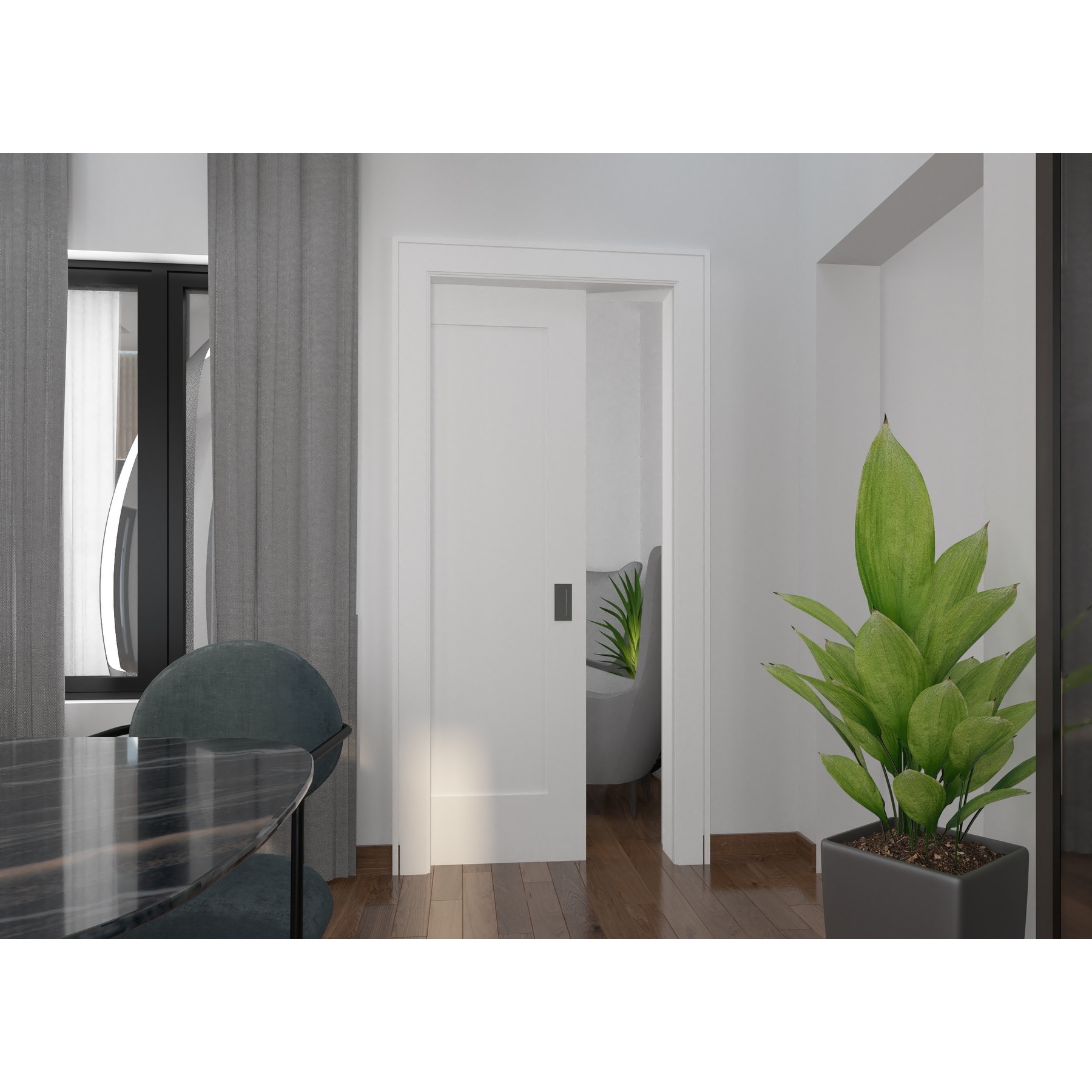 RESO Interior Door Shaker Single Panel Style Solid Core