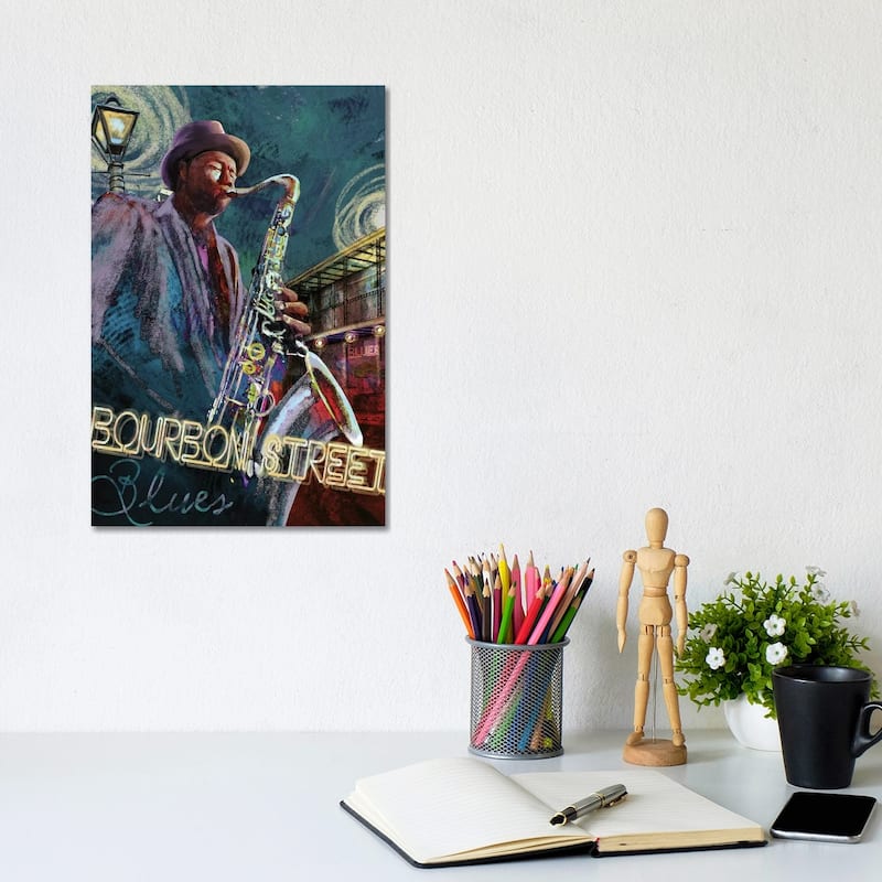 iCanvas "Bourbon Street Blues" by Conrad Knutsen Canvas Print - 12x8x0.75
