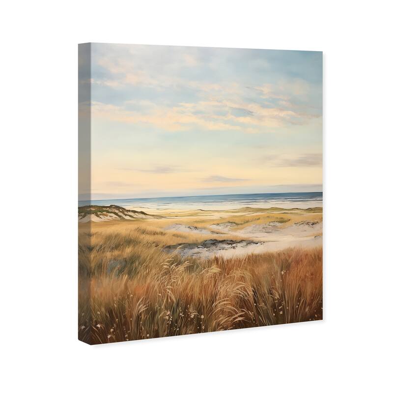 Wynwood Studio Canvas Nature and Landscape Theres the beach Brown and Ochre Nautical & Coastal Wall Art Canvas Print