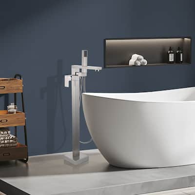 Topcraft Floor Mounted Bathtub Filler with Handheld Showerhead