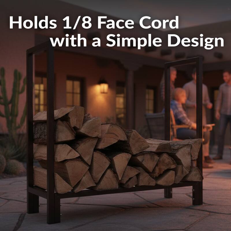 Sunnydaze Log Rack 30" Steel with Bronze Finish Indoor-Outdoor Firewood Storage - Bronze|Bronze