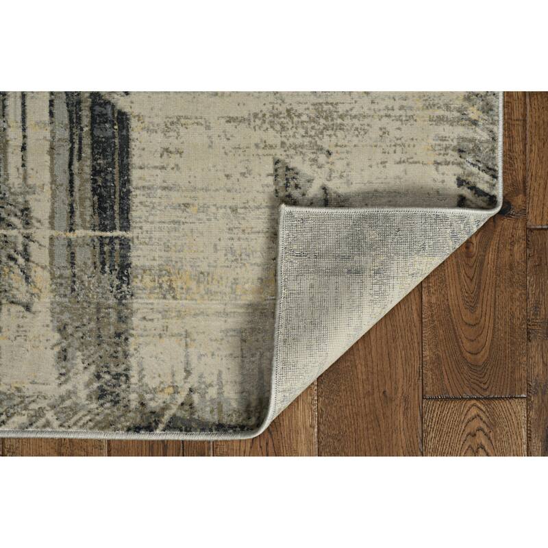 Carson Carrington Hartvien Distressed Lines Rug
