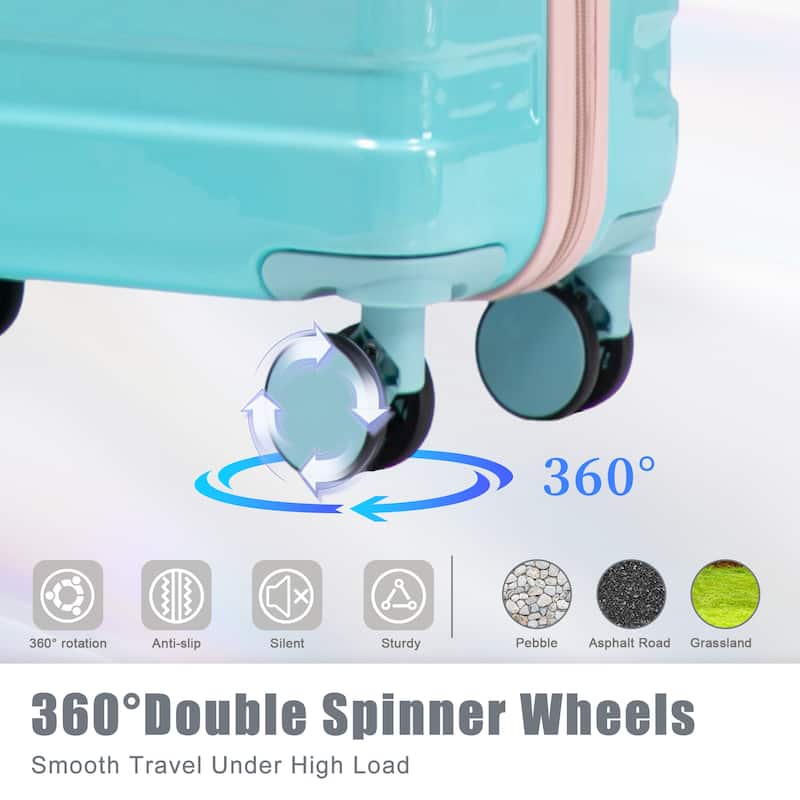 3 Piece Hardside Lightweight Luggage Sets, 20/24/28 Inch Carry on Luggage with TSA Lock and Spinner Wheels, for Home Travel