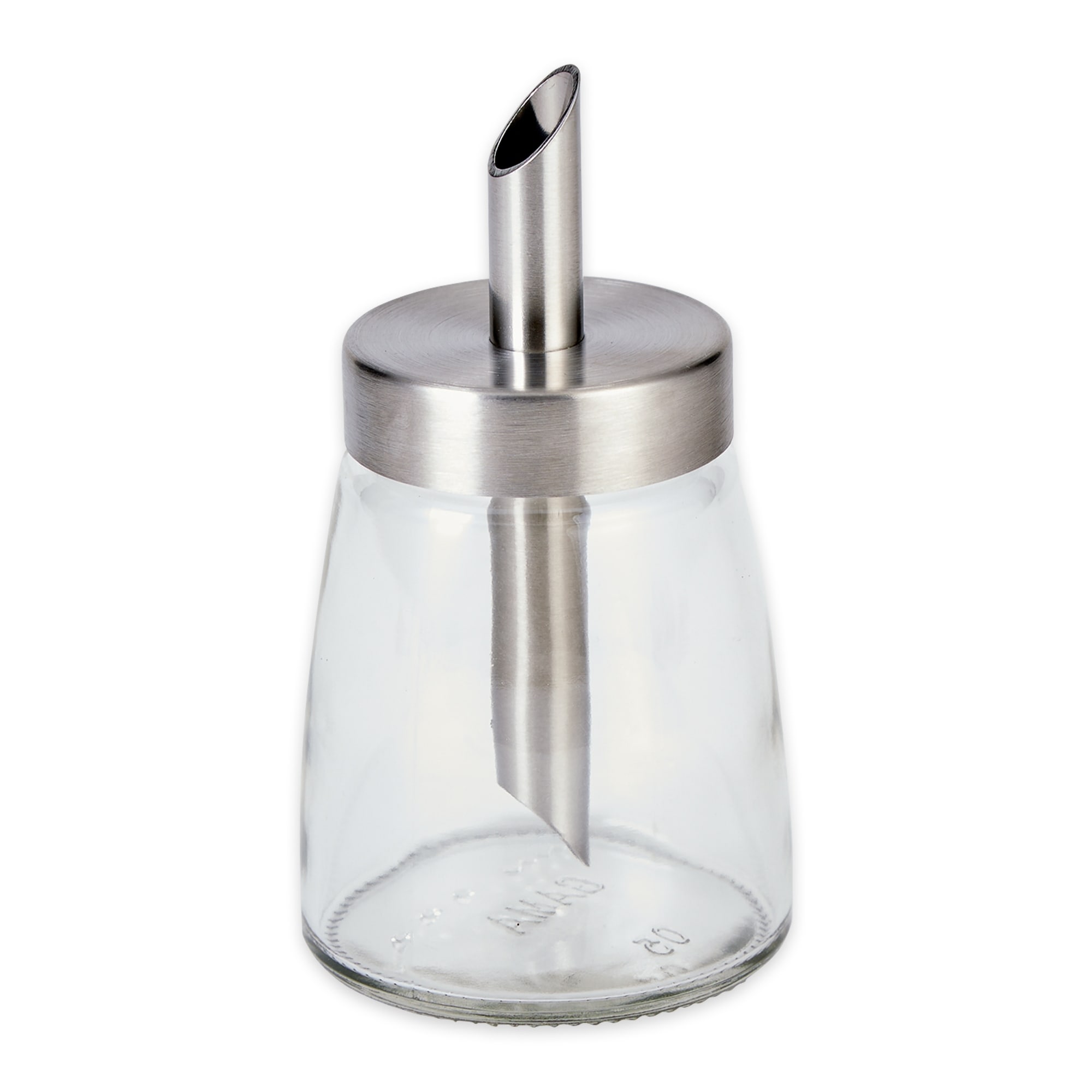 Glass Sugar Dispenser with Pour Spout Stainless Steel Lid - 2.5x2.5x5"