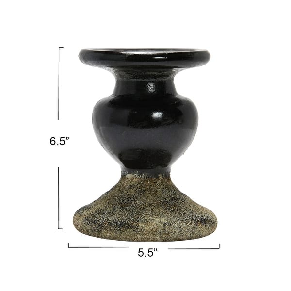 dimension image slide 1 of 6, Sculptural Terracotta Pillar Candle Holder