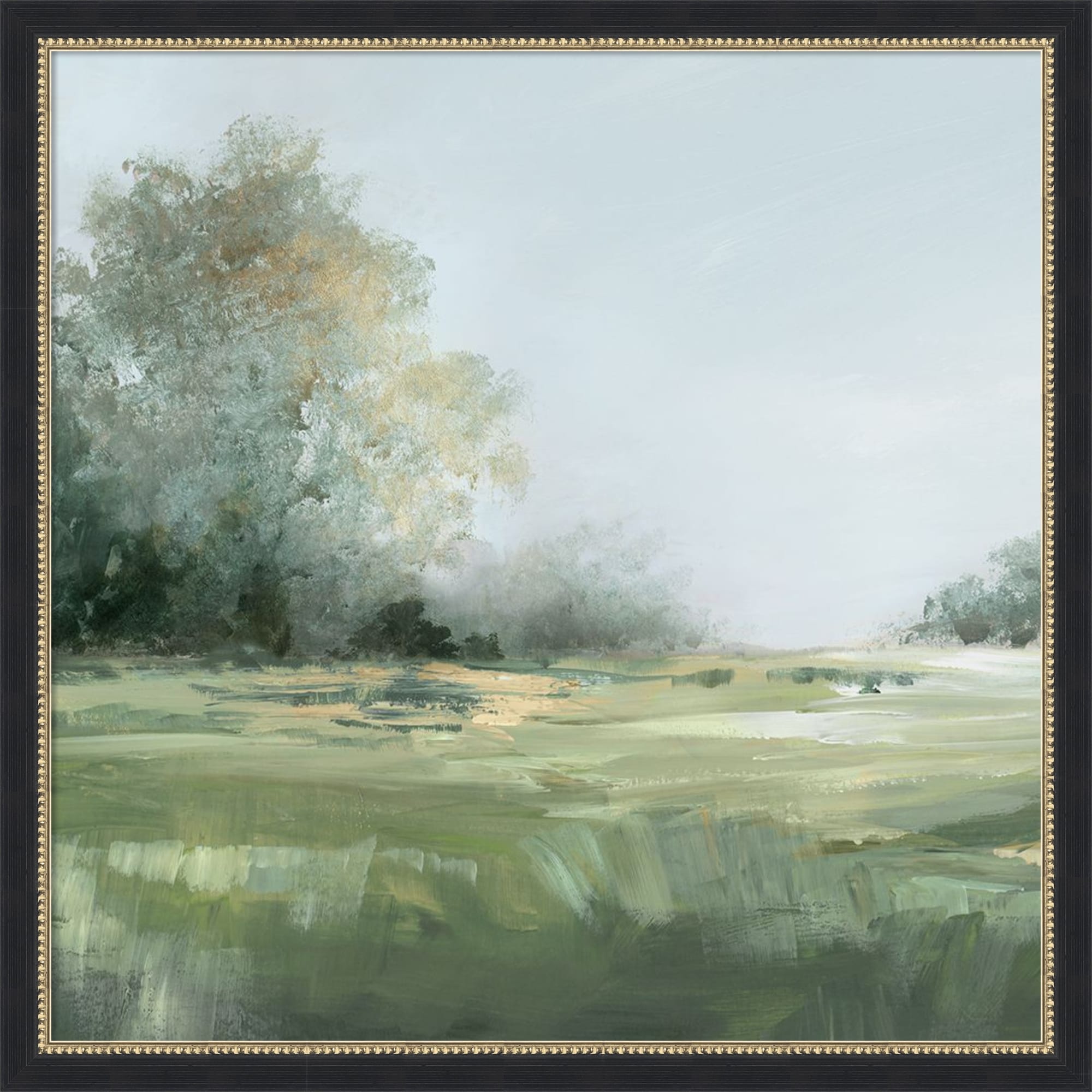 Misty Morning in the Meadow II by PI Studio Framed Mounted Canvas Wall Art Print
