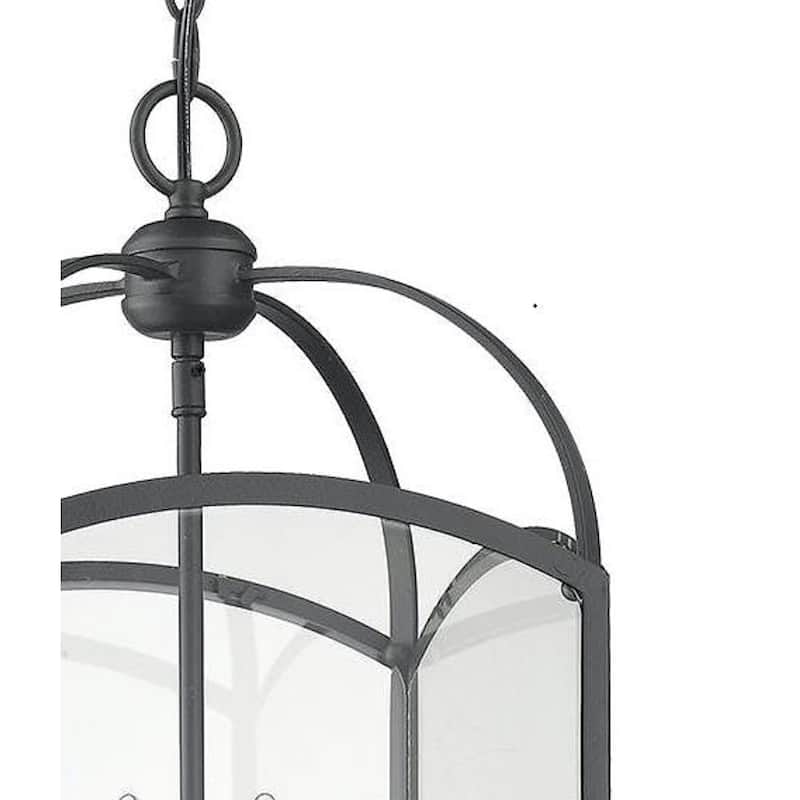 Traditional Pendant Lantern in Forged Black 10"W x 18"H