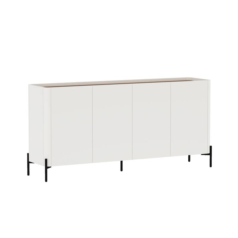 Manhattan Comfort 2-Piece Modern Abbey 66.9 In. Sideboard Glass Cabinet Set