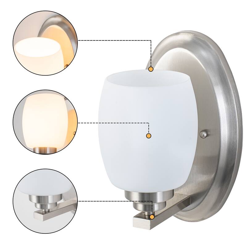 C Cattleya Vanity Light Indoor Wall Sconce Light with White Opal Glass