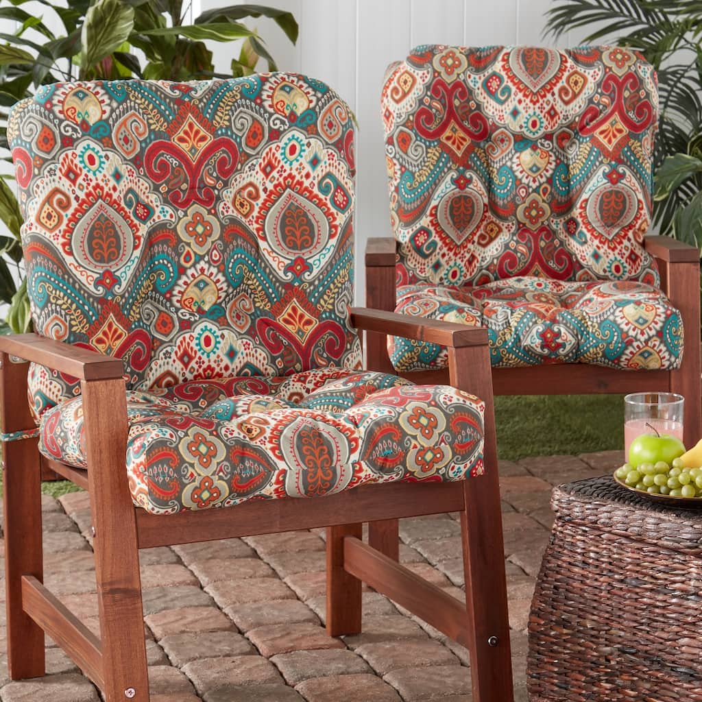 Greendale 21 x 42-inch Multicolor Outdoor Dining Chair Cushion (Set of 2) (Cushions Only)
