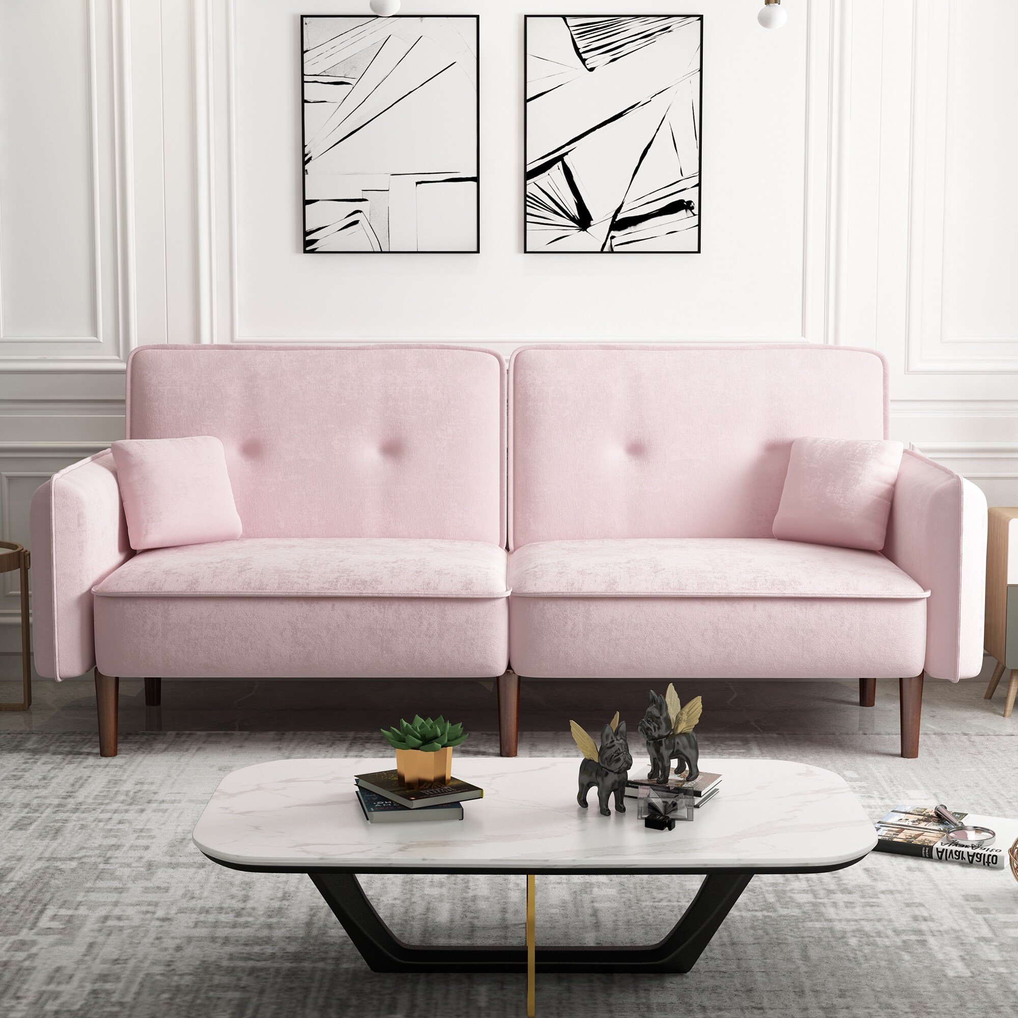 Futon with top folding sides