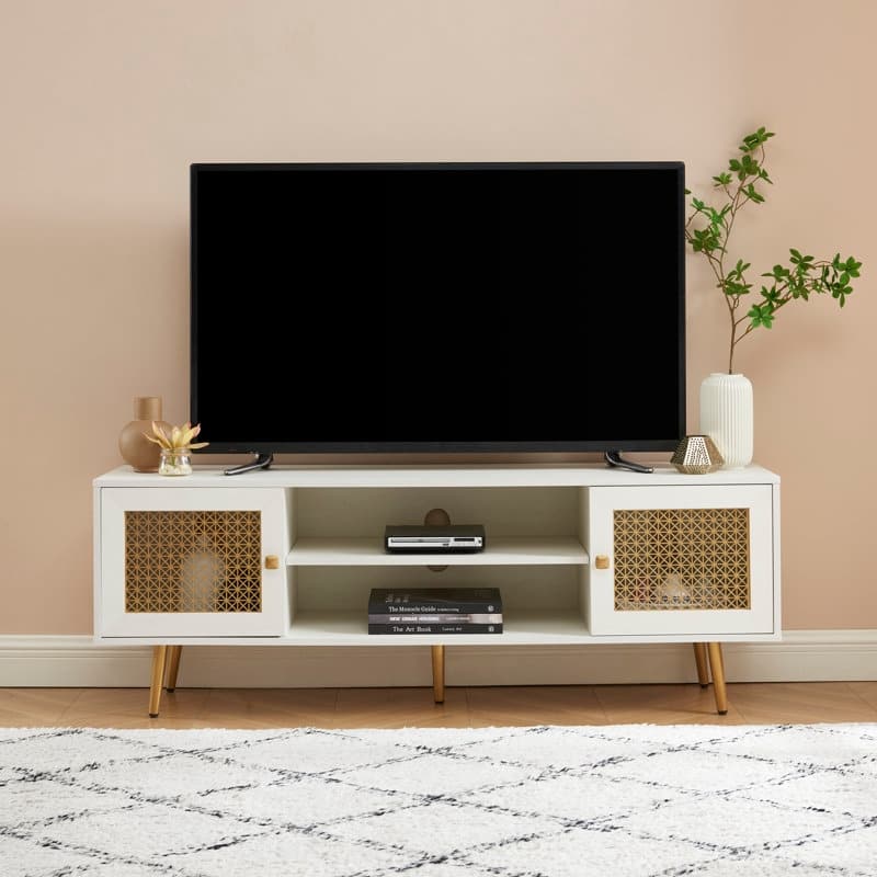 59 Inch TV Stand for 65'' TV, Classic Entertainment Center Media Console - 59"Wx15.5"Dx 20.9"H