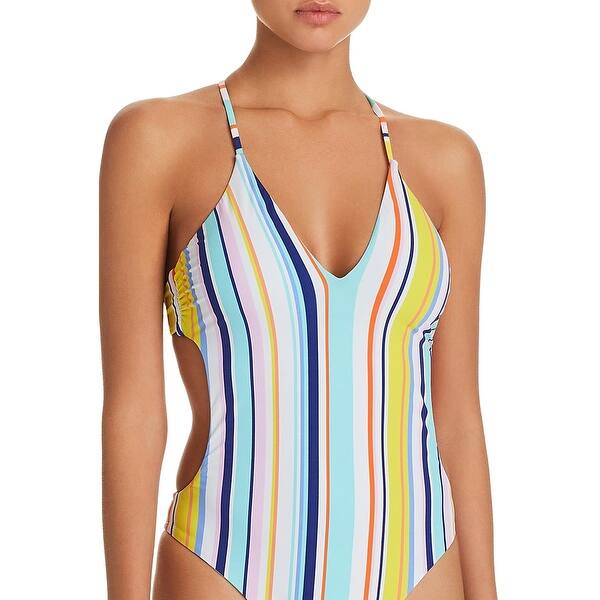 Shop Nanette Lepore Womens Amalfi Coast Striped One Piece Swimsuit