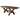 Wood Curved Top Dining Table with 2 Leaves in Gold Patina and Bone