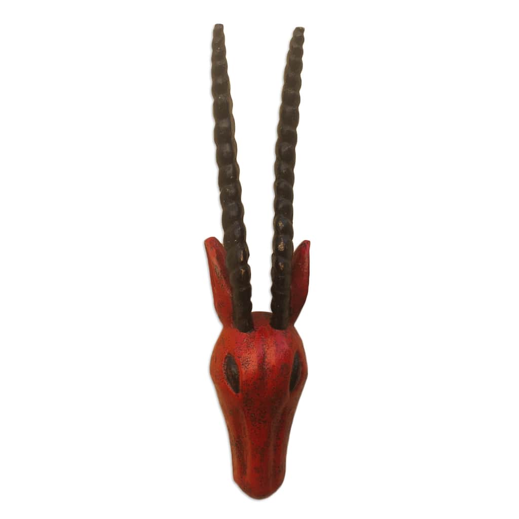 Novica Handmade Antelope Head I African Wood Mask