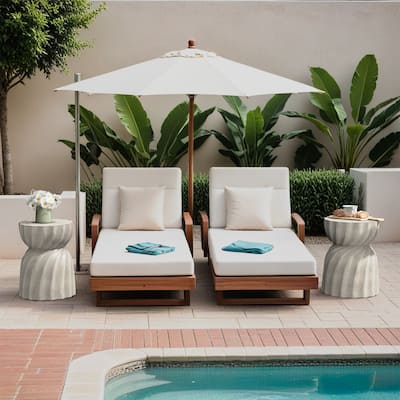 VENTOPYR Outdoor Patio Concrete 14" Side Table Garden Stool Log Table