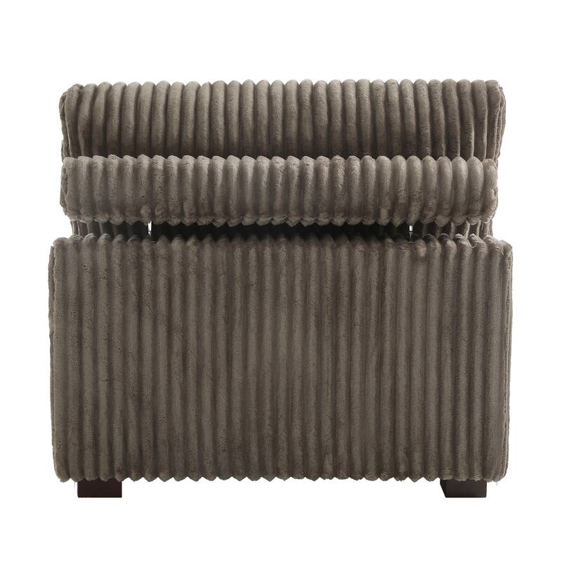 35.7" W Plush Corduroy Upholstered Armless Modular Sofa Chair