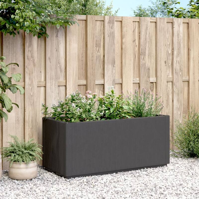 vidaXL Garden Planter White Polypropylene Medium Durable Planter - 14.2 x 31.5 x 13.8