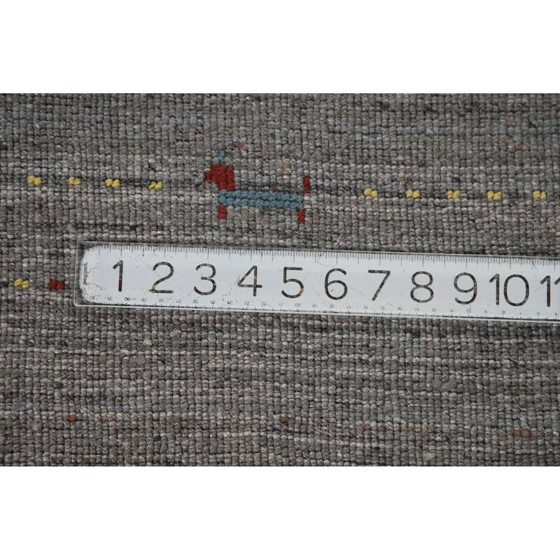Gabbeh Indian Rug Handmade Bedroom Grey Wool Carpet - 3'10" x 5'10"
