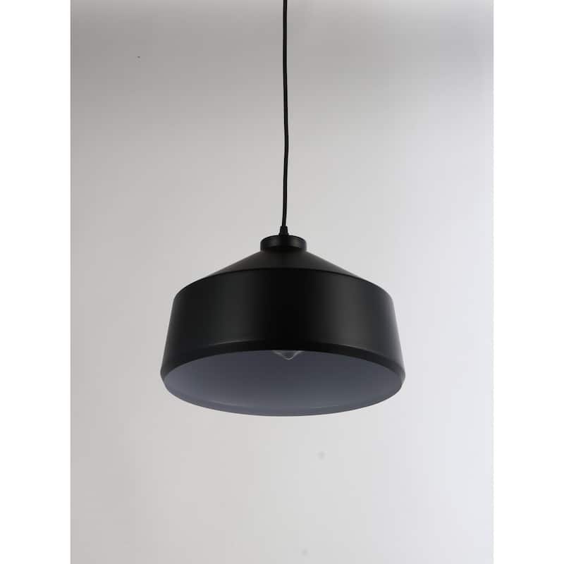 Modern Pendant Light - City Sleek Design, Adjustable Height, Black Finish - 12