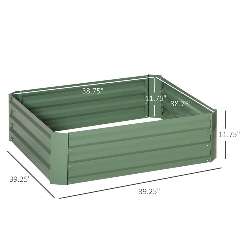 Outsunny Set of 2 Garden Beds Steel Metal Planter Boxes