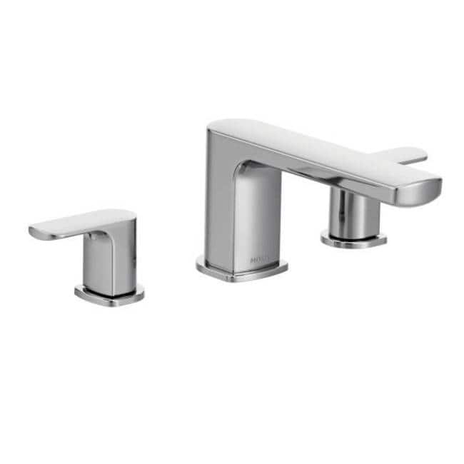 Moen Rizon Double Handle Low Arc Deck Mounted Roman Tub Filler (Less