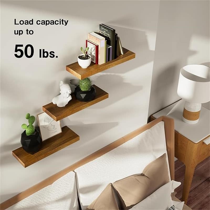 Wooden Floating Shelves for Wall 15.7 - 7.08"D x 15.7"W x 1.54"H