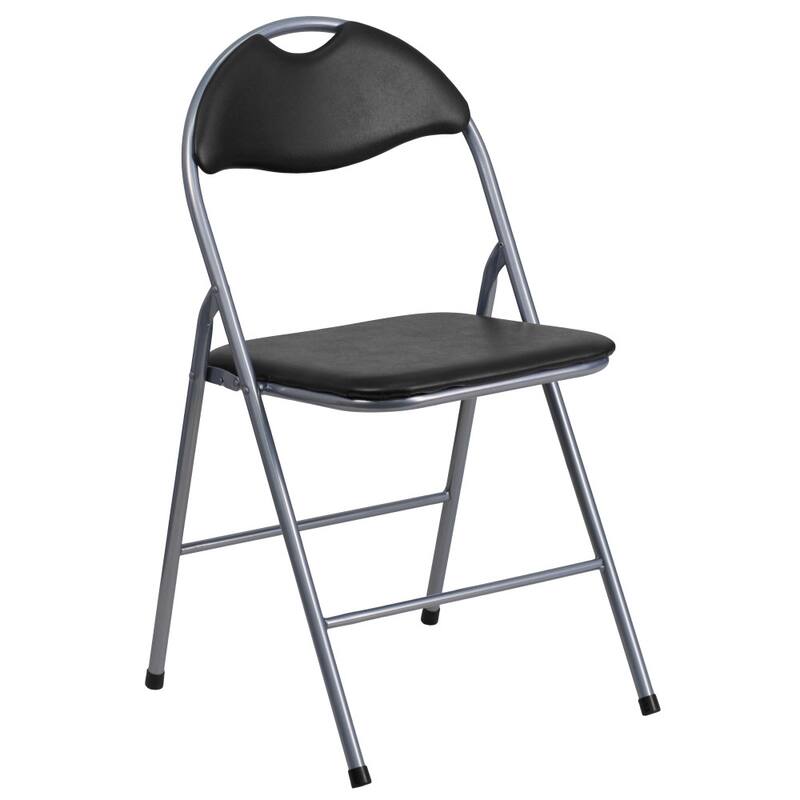 4 Pack 300 lb. Capacity Vinyl Metal Folding Chair with Carrying Handle