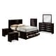 preview thumbnail 39 of 40, Furniture of America Brent 6-Piece Wood Platform Bedroom Set with Drawers and Bookcase Headboard