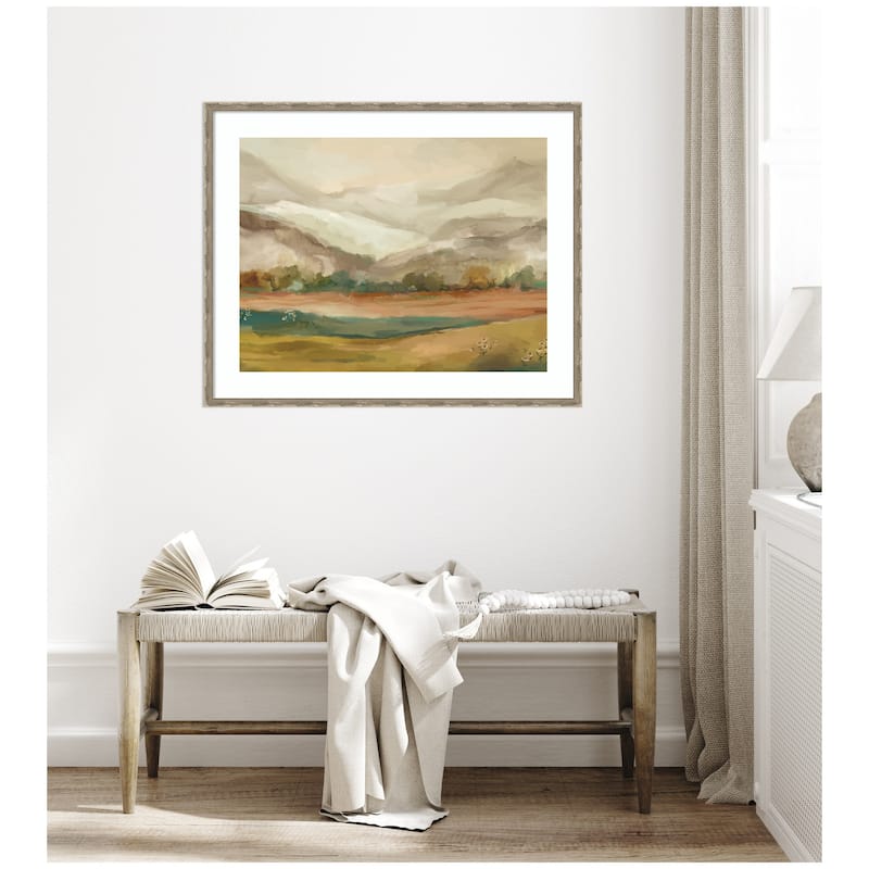 Kate and Laurel Framed Art Mountainscape Horizontal by Annie Quigley