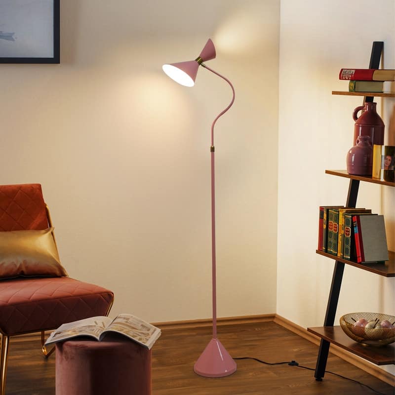 Modern Floor Lamp 6W LED, Adjustable Gooseneck, Foot Switch Control - N/A