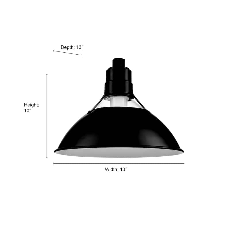 R Series 1-Light Glass Cone Shade Satin Black - Satin Black