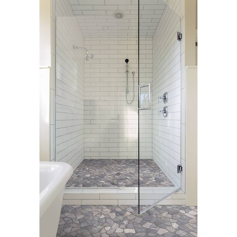 Fit Mosaic 11 in. x 11 in. Marble Mesh-Mounted Mosaic Wall and Floor Tile