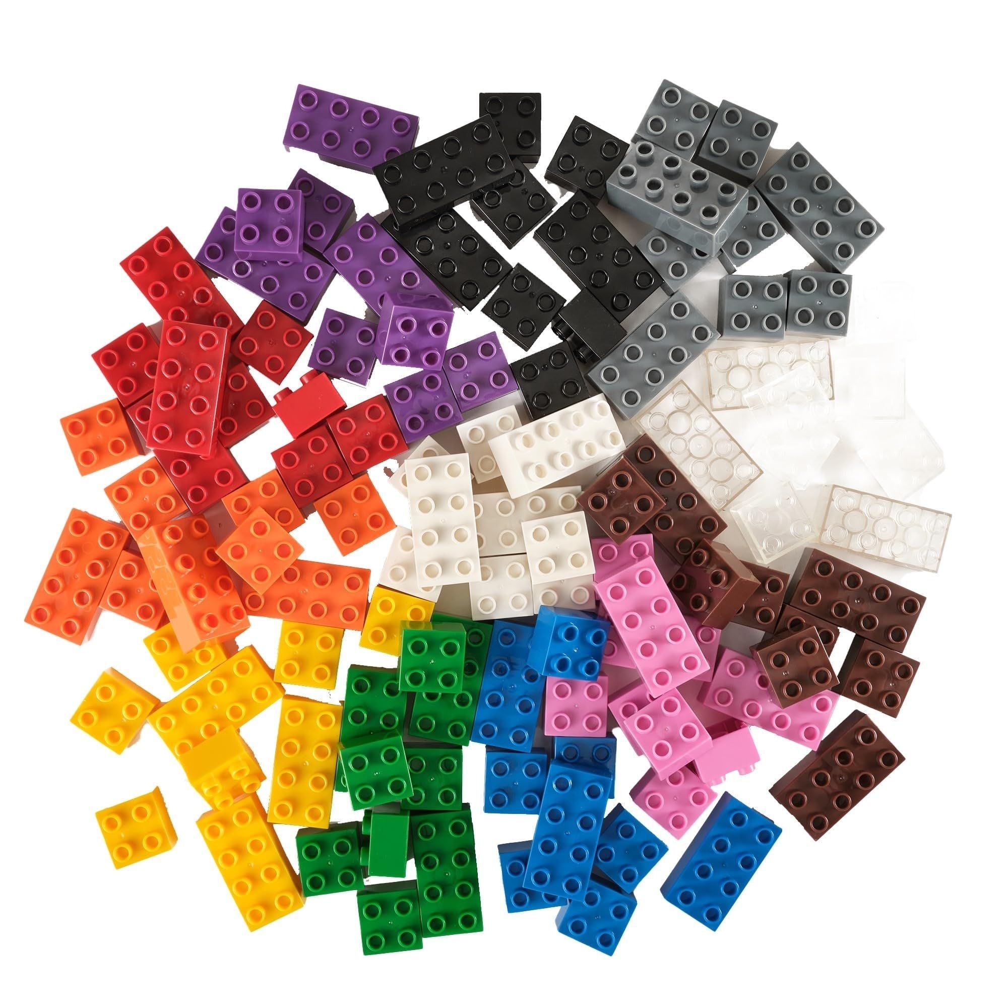Strictly Briks Large Building Blocks for Kids, Rainbow Colors, 108 Pieces, Compatible with Major Brands