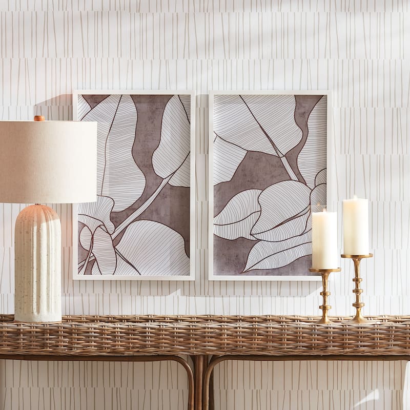 palm leaf prints, set of 2