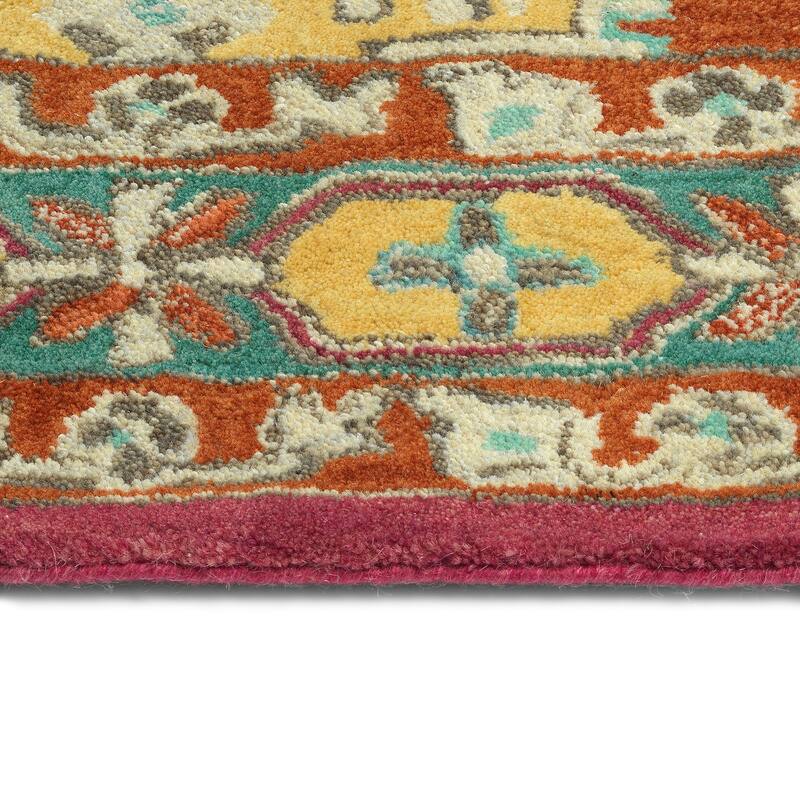 Charlotte Collection Orange Hand Tufted Indoor Area Rug