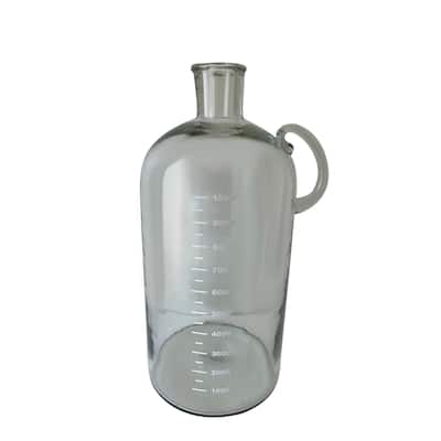 Large Glass Bottle Vase with Measurement Scale - 18"