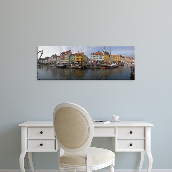 Easy Art Prints Panoramic Images's 'Buildings along a canal with boats, Nyhavn, Copenhagen, Denmark' Canvas Art