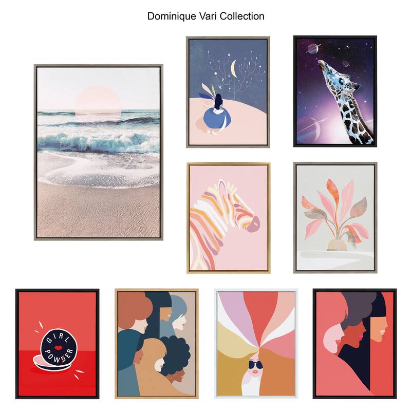 Kate and Laurel Blake Dreamy Pastel Seascape Framed Printed Glass by Dominique Vari - 18x24
