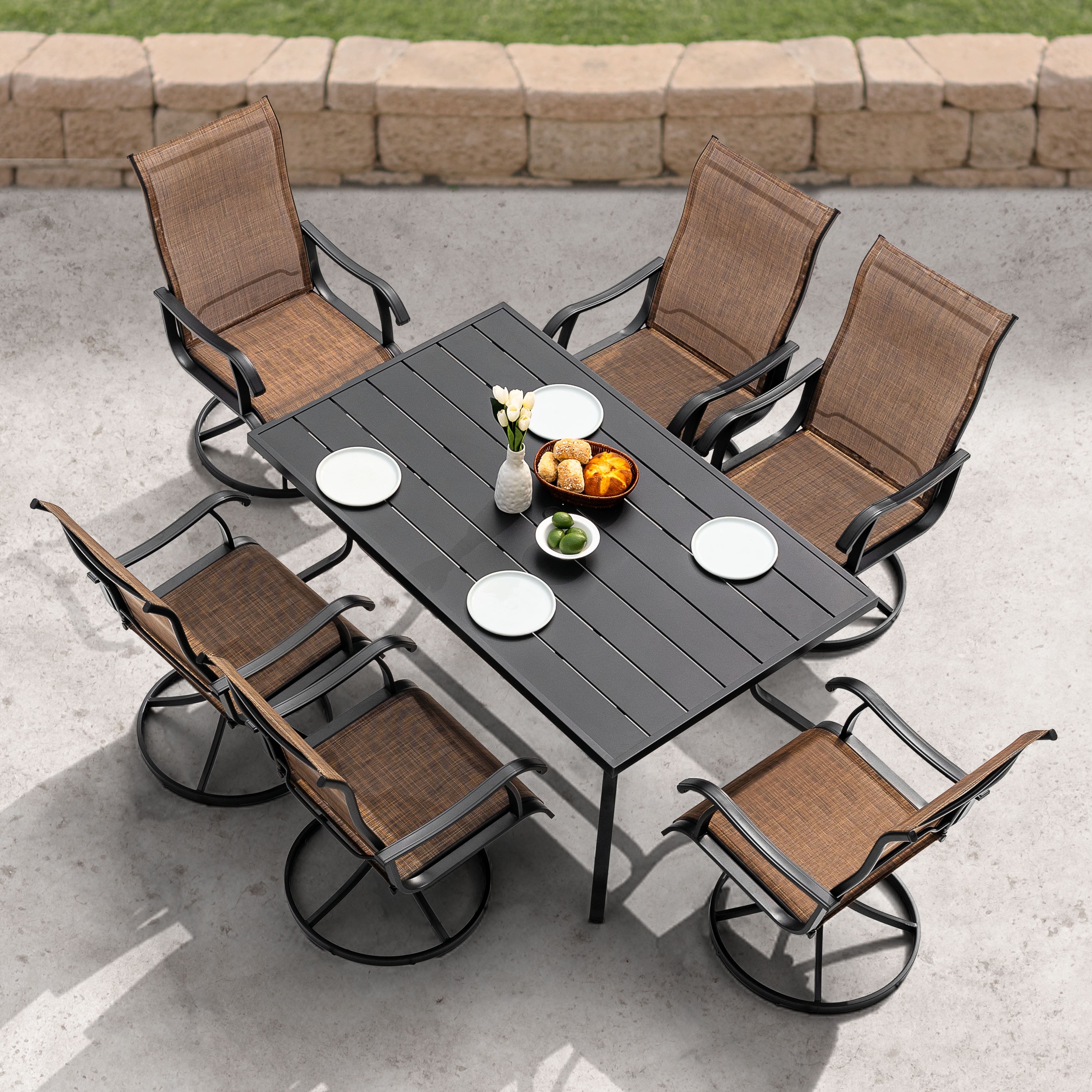 Option Brown Slatted Tabletop